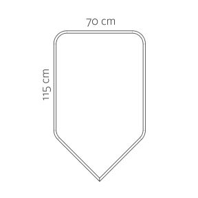Morso vloerplaat glas 8 mm voor in een hoek 70 x 115 cm