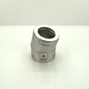 Metaloterm dubbelwandige bocht 15 graden (Ø 130 mm) + ATAB AT 130 ATB